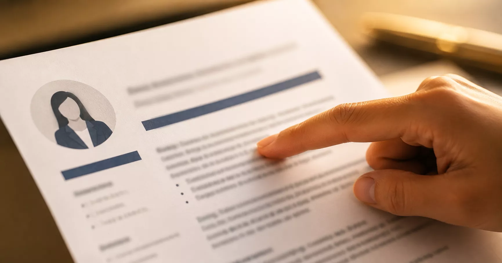 Profissional escrevendo resumo profissional estratégico para currículo