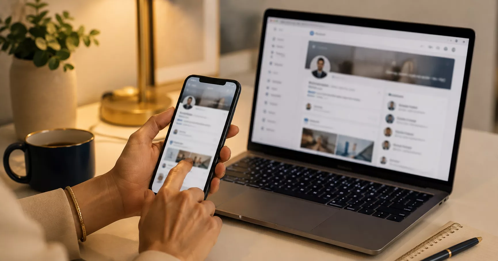 Perfil do LinkedIn sendo otimizado para aparecer nas buscas de recrutadores