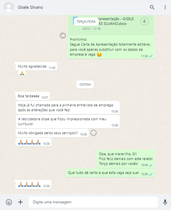 Depoimento - Gisele - CV+Linkedin